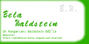 bela waldstein business card